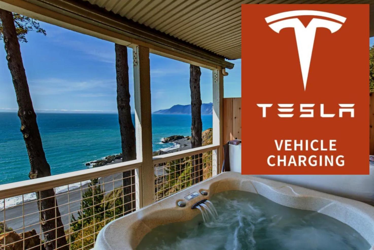 Amazing Oceanview 2 Bedroom Oceanfront! By Oceanviewhottubs Shelter Cove, Ca Tesla Ev Station Exterior foto